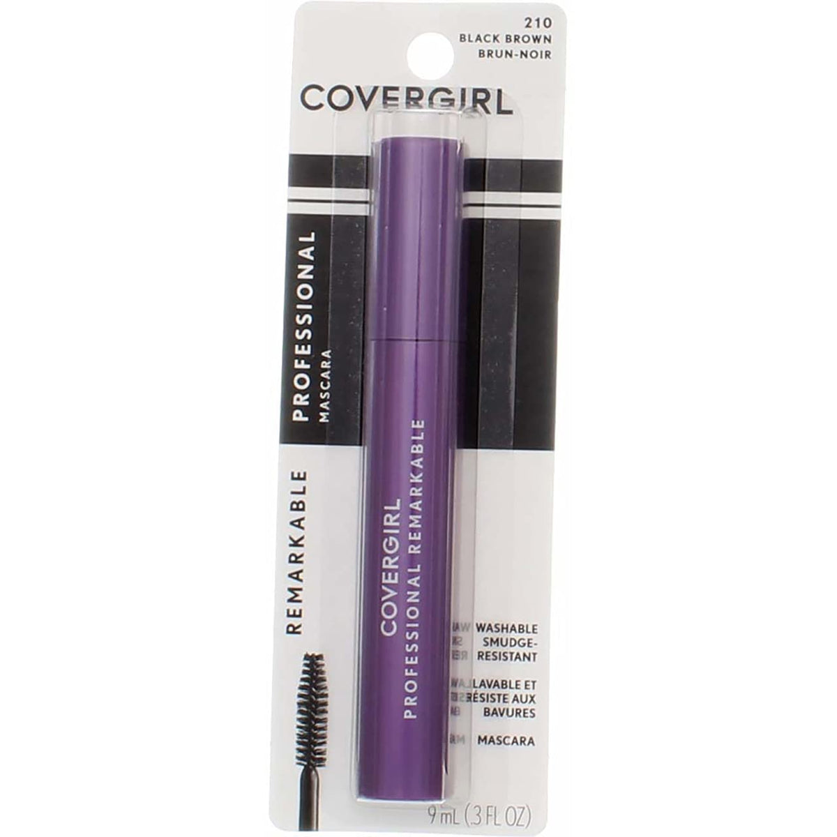 COVERGIRL Professional Remarkable Washable Mascara, Black Brown [210] 0.30 oz (Pack of 10)
