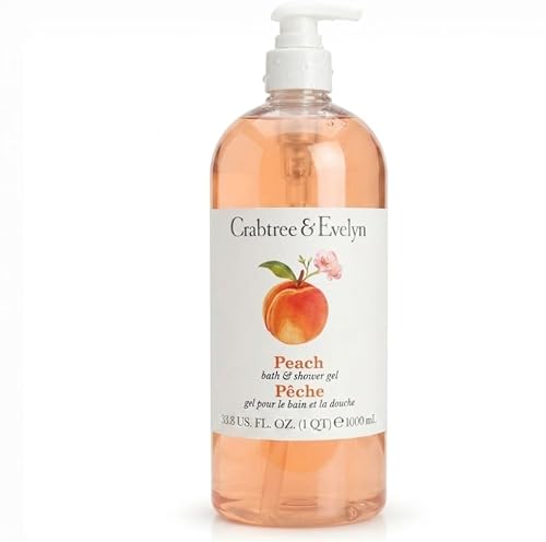 Crabtree & Evelyn Peach Bath & Shower Gel, 1L | Rare Discontinued Fruity Formula | Vintage Classic with Soft Peach Blossom Scent | Large Pump Bottle Beauty & Personal Care Crabtree & Evelyn