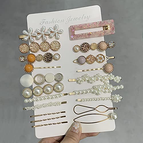 Mehayi 20 PCS Pearls Hair Clips Fashion Korean Style Acrylic ResinHairpins / Barrettes for Women and Ladies Girls Headwear Styling Tools Hair Beauty & Personal Care Mehayi