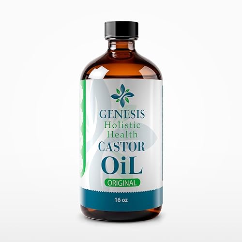 Genesis Holistic Health Organic Castor Oil - 100% Pure, Cold Pressed, Hexane Free - Nourishing Hair & Skin Oil - Eyelash & Eyebrow Growth, Deep Beauty & Personal Care Genesis Holistic Health