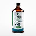 Genesis Holistic Health Organic Castor Oil - 100% Pure, Cold Pressed, Hexane Free - Nourishing Hair & Skin Oil - Eyelash & Eyebrow Growth, Deep Beauty & Personal Care Genesis Holistic Health