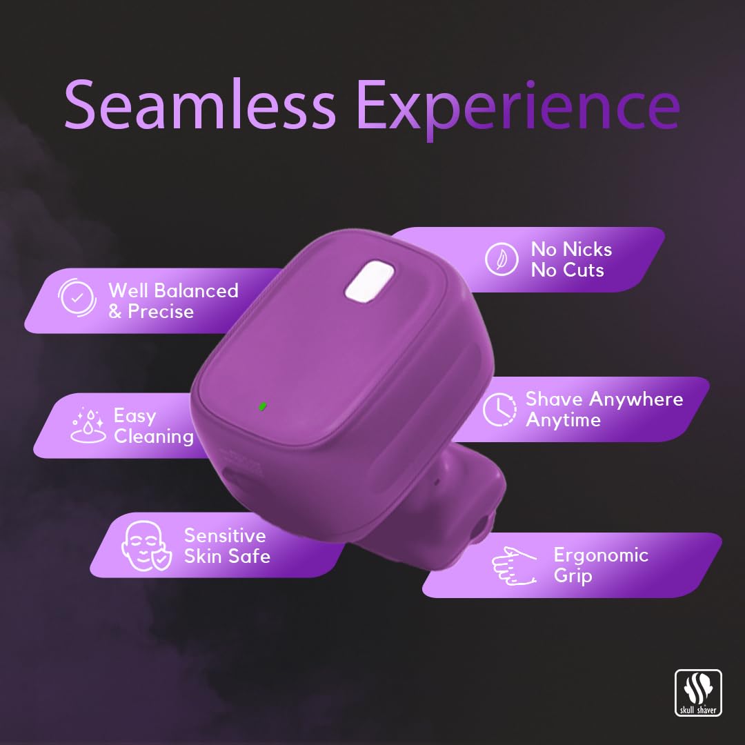 Skull Shaver One Lion Purple PRO Shaver for Women - Flawless Hair Removal - Stepped Twin Foil Blades - Wet or Dry Shaving - Rechargeable - Cordless Beauty and Personal Care Skull Shaver