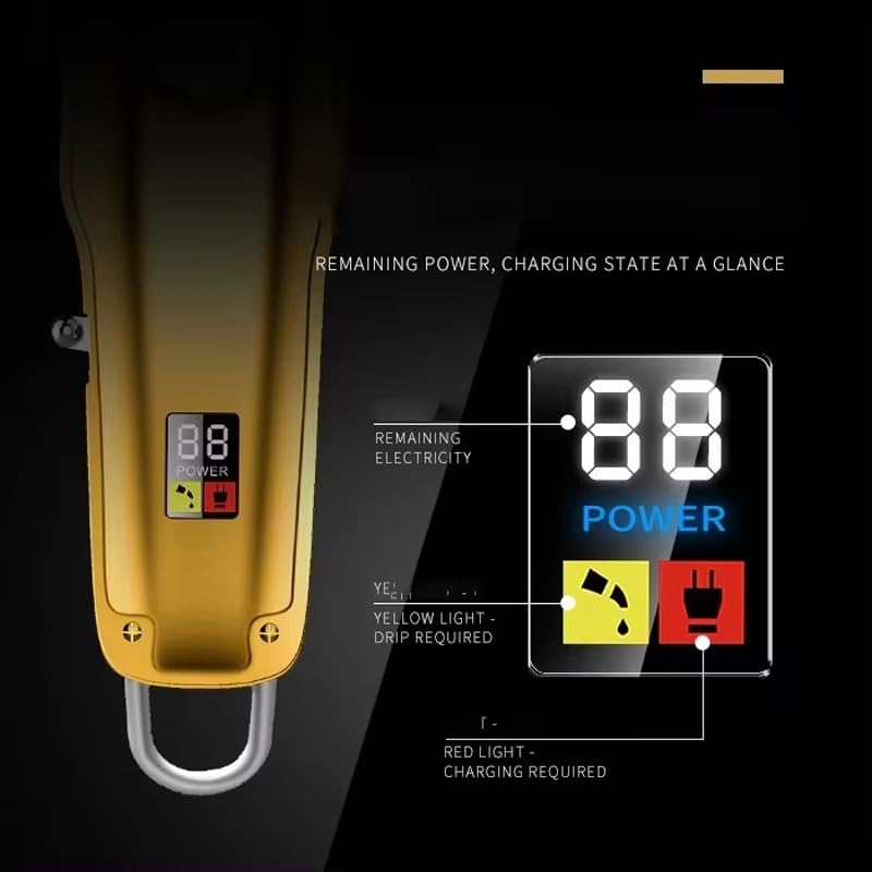 GLESVOWIO Mens Hair Clippers Professional Trimmer Men's Clipper Cordless Electric USB Charging LCD Display Barber Cutting Machine Beauty and Personal Care GLESVOWIO