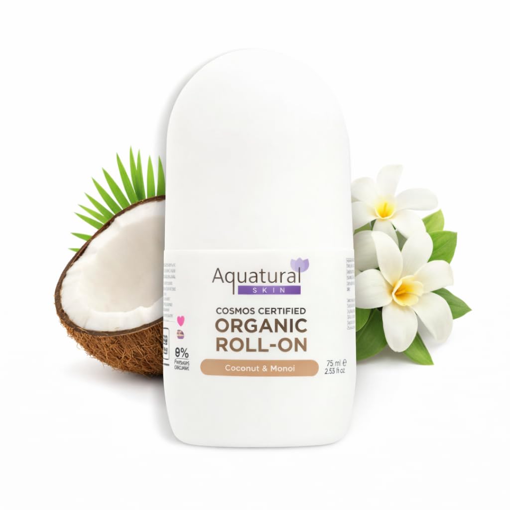 Aquatural Organic Deodorant Roll On, Monoi Scent, 2.53 Fl Oz Beauty and Personal Care Aquatural