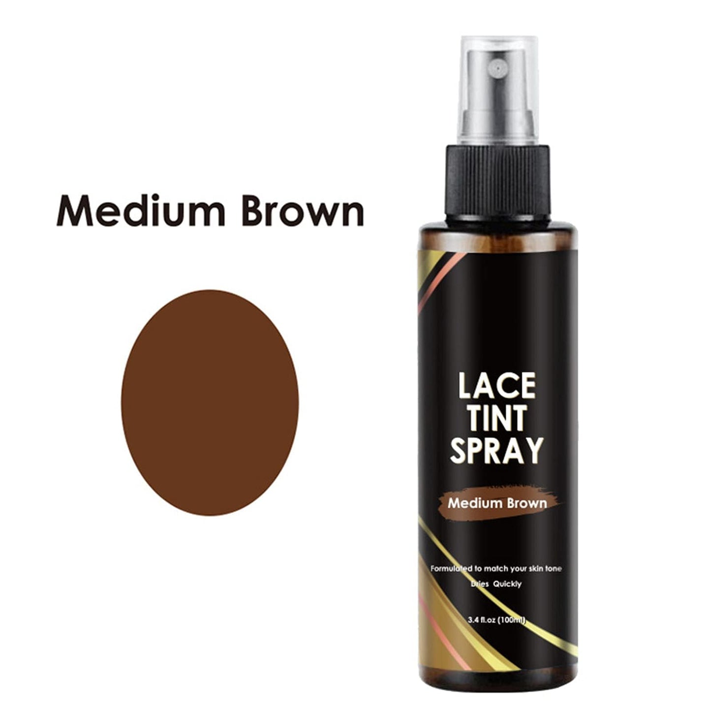 Lace Tint Spray for Wigs - Dark, Medium, and Light Brown Shades for Closures and Frontal Lace Wigs - 100ml Beauty & Personal Care Grospe