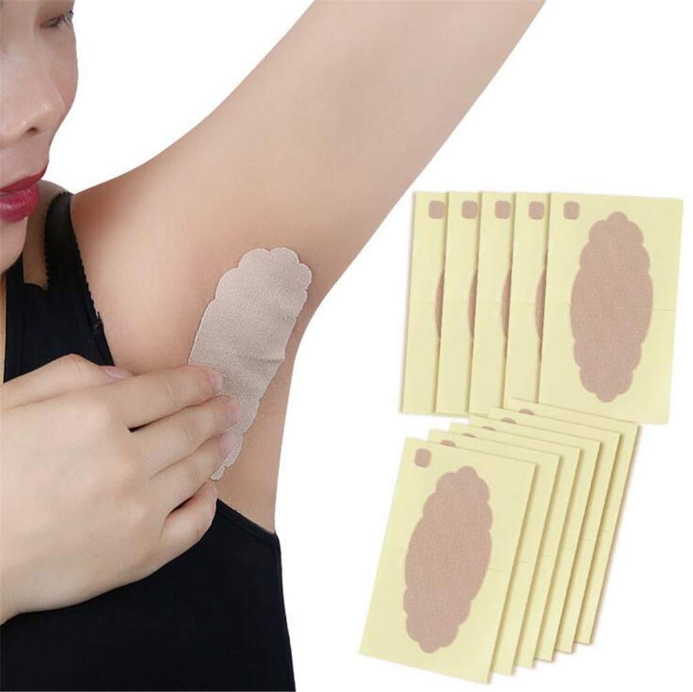 Underarm Sweat Pads, 5 Pcs Invisible Self-adhesive Cotton Armpit Antiperspirant Sticker, Disposable Anti Perspiration Absorbent Deodorant Prevention Beauty and Personal Care Xemz