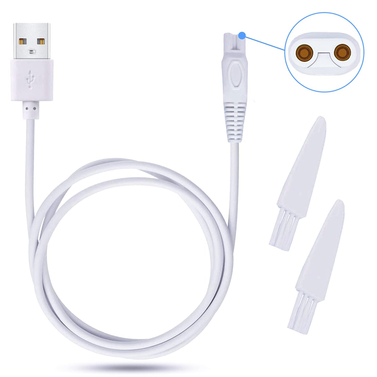 Shaver Charger for Finishing Touch Flawless Body Rechargeable Ladies Shaver Power Cord 5V Replacement Charger USB Women Trimmer Charging Cable Beauty and Personal Care INVODA