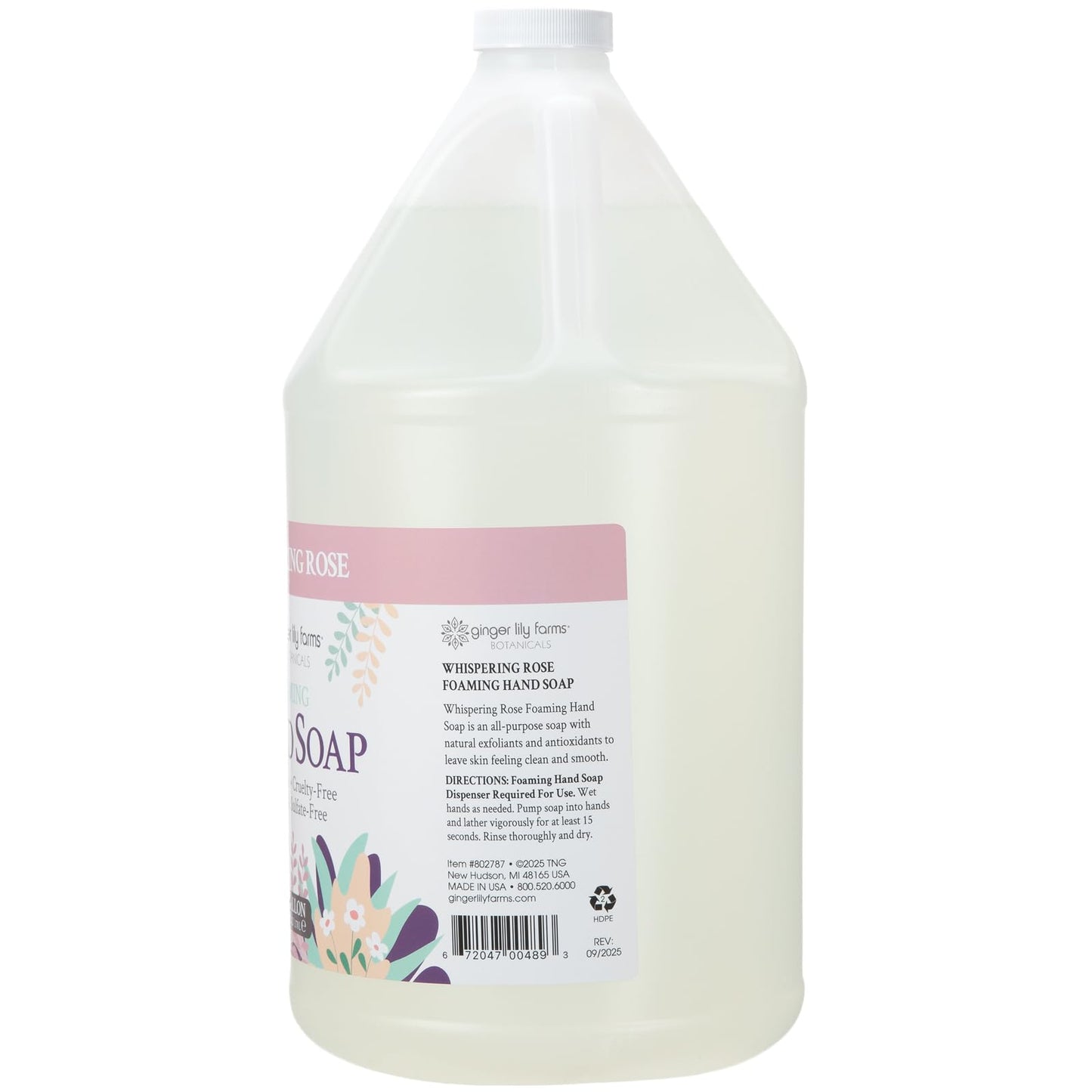 Ginger Lily Farms Botanicals All-Purpose Foaming Hand Soap Refill, 100% Vegan & Cruelty-Free, Whispering Rose Scent, 1 Gallon (Pack of 4) Beauty & Personal Care Ginger Lily Farms