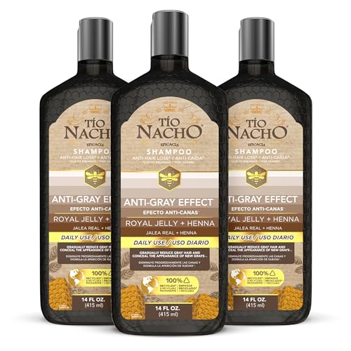 Tio Nacho Anti-Gray Effect Shampoo with Henna and Royal Jelly, Hair Toner Shampoo for Women and Men, Natural Henna Hair Color Shampoo for Gray Beauty & Personal Care Tio Nacho