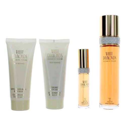 Set - Elizabeth Taylor White Diamonds 100ml Edt Spr + 15ml Edp + 100ml B/C + 100ml B/W (W) Beauty & Personal Care Elizabeth Taylor
