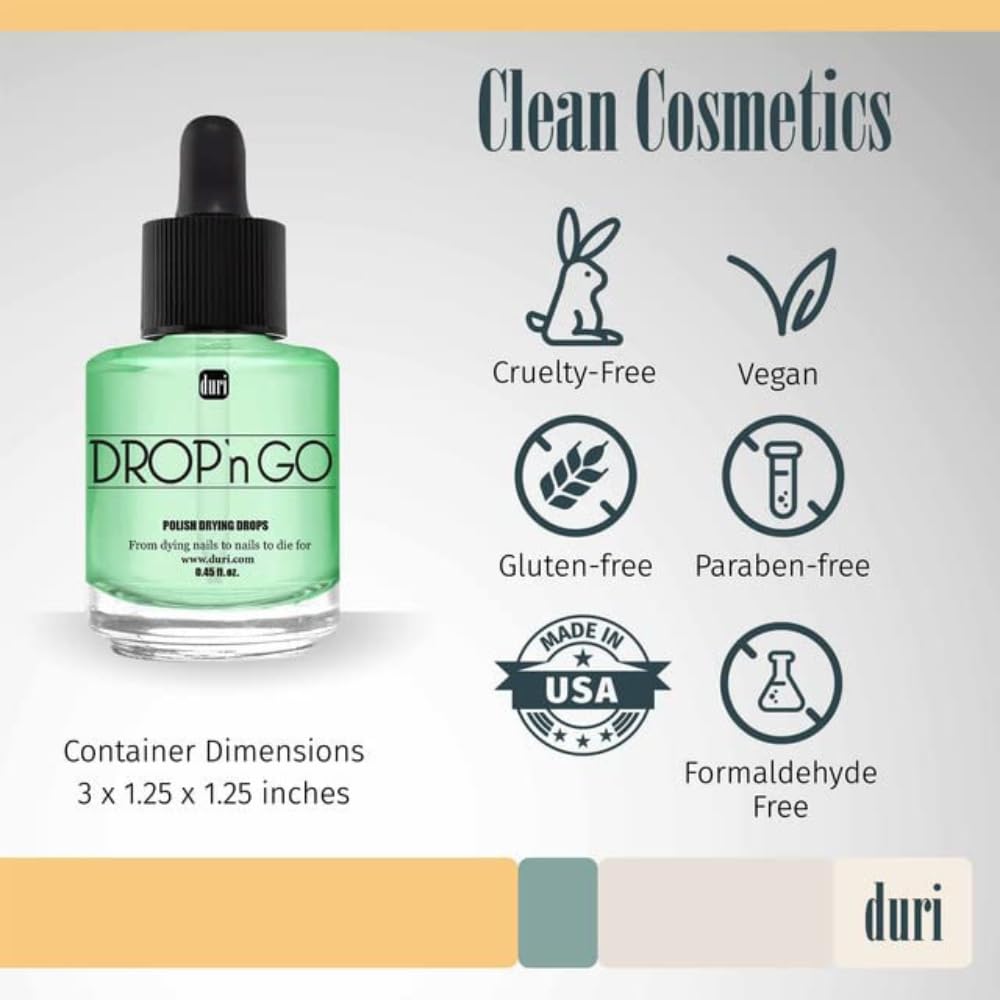 duri Drop'n Go Quick Dry Nail Drops - Fast Drying Drops for Long Lasting Nail Polish 0.45 fl. oz. (Pack of 1) Beauty & Personal Care duri