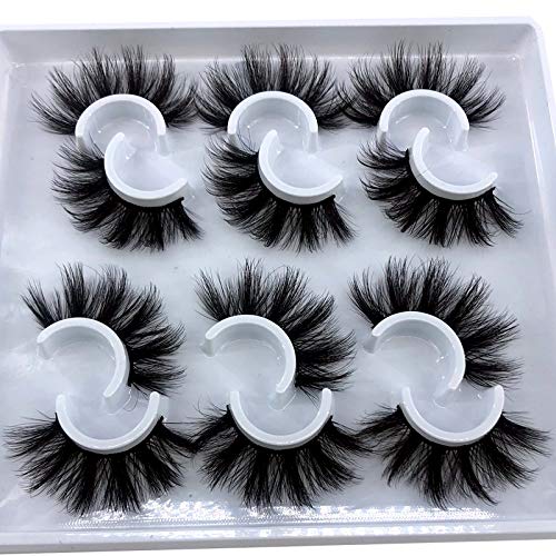 HBZGTLAD 6 Pairs Fluffy False Eyelashes Natural Faux Mink Strip 3D Lashes Pack (MDF-12) Beauty & Personal Care HBZGTLAD