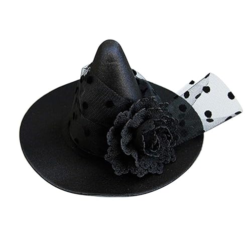 Small Witch Hat Retro Black Witch Flower Hair Clip Decorative Halloween Hair Accessories for Party (Black Flower) Beauty & Personal Care leorx