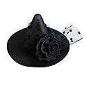 Small Witch Hat Retro Black Witch Flower Hair Clip Decorative Halloween Hair Accessories for Party (Black Flower) Beauty & Personal Care leorx