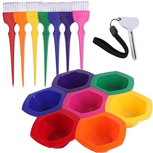 PERFEHAIR Small Hair Coloring Dye Mixing Tint Bowls and Brush Kit - Set of 7 Rainbow Colors | 6.8 fl oz per Bowl Beauty & Personal Care PERFEHAIR