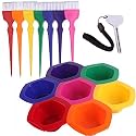 PERFEHAIR Small Hair Coloring Dye Mixing Tint Bowls and Brush Kit - Set of 7 Rainbow Colors | 6.8 fl oz per Bowl Beauty & Personal Care PERFEHAIR