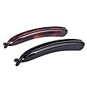 Parcelona French Small 3 ¾” Celluloid Set of 2 French Banana Hair Clip Flexible Ponytail Holder Fashion Durable Styling Paris Hair Accessories Beauty & Personal Care Parcelona
