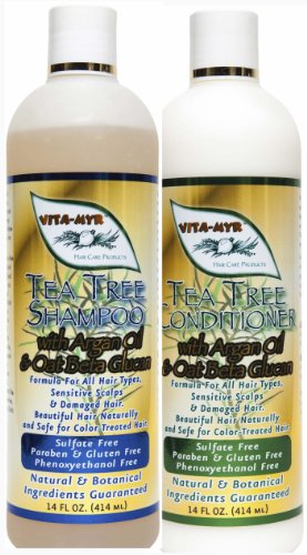 Vitamyr Tea Tree Hair Care Set 16 Oz Natural Shampoo & 16 Oz Natural Conditioner Botanical Ingredients Vegan & Gluten Free Safe & Effective for all Beauty & Personal Care VITA-MYR
