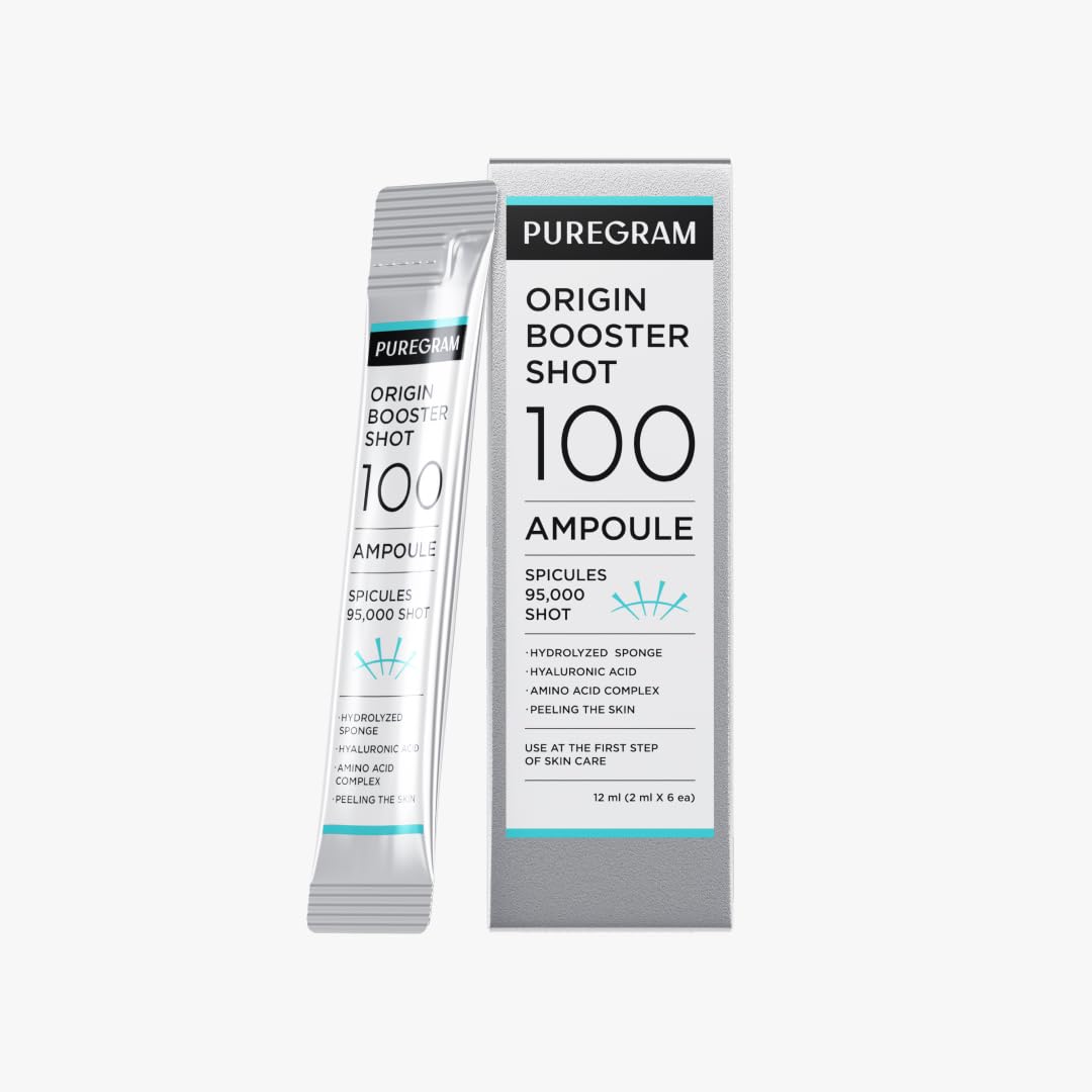 PUREGRAM Origin Skin Booster Shot 100 Ampoule, Daily Spicule Microneedling Serum for Skin Texture, Visible Pores & Healthy Glow with Niacinamide Beauty & Personal Care PUREGRAM