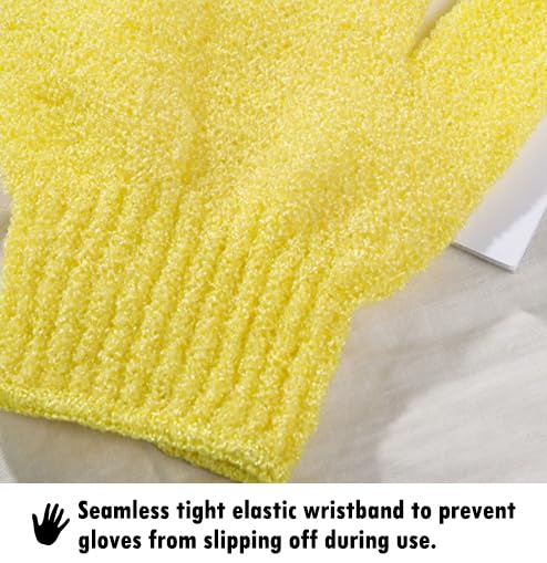 AKOAK Bath Gloves for Adults & Kids, 1-Pair Double-Sided Exfoliating Gloves for Gentle Body Scrub and Massage, Soft Bathing Accessories for Spa Beauty and Personal Care AKOAK