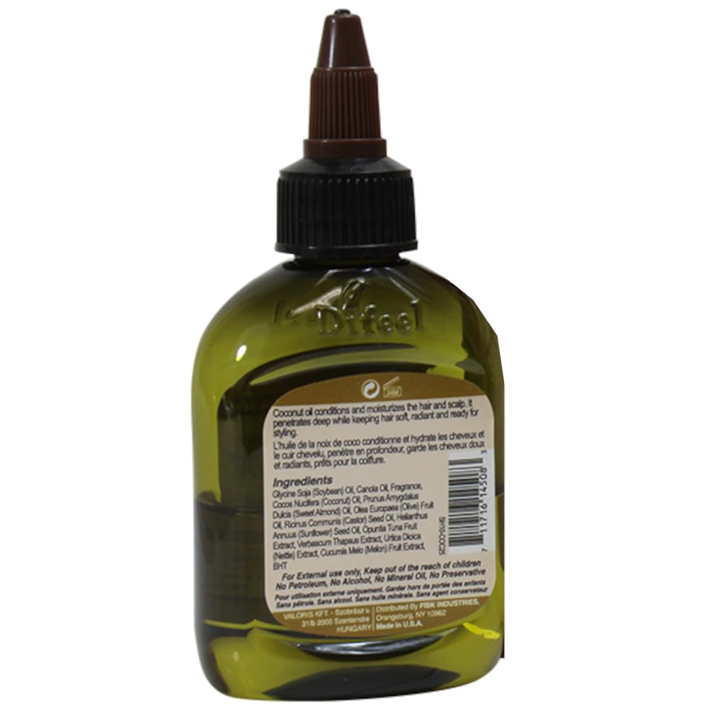 Difeel Coconut Hair Oil Blend - Travel Size 2.5 oz.