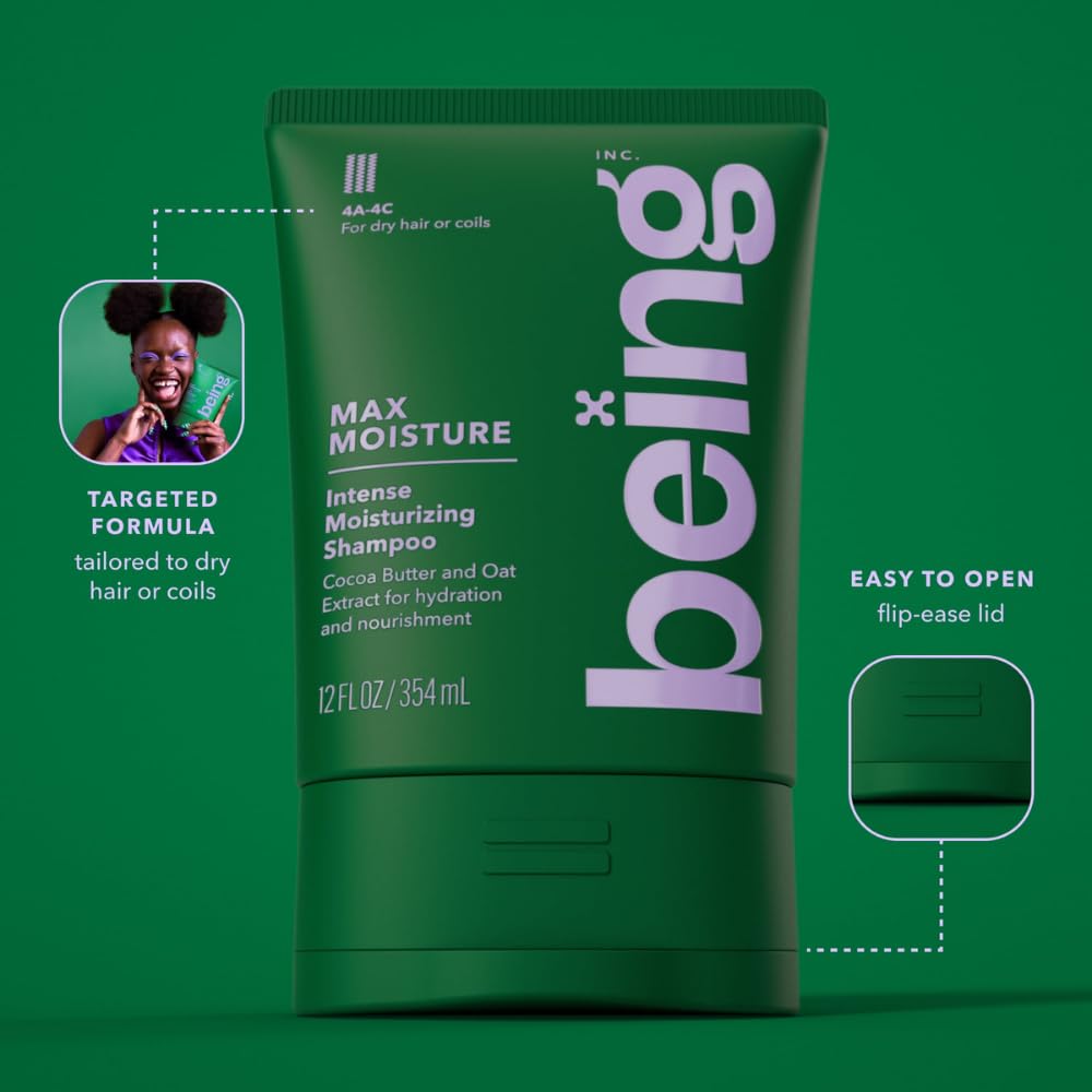 being MAX MOISTURE Intense Moisturizing Shampoo with Cocoa Butter and Oat Extract, 12 fl oz