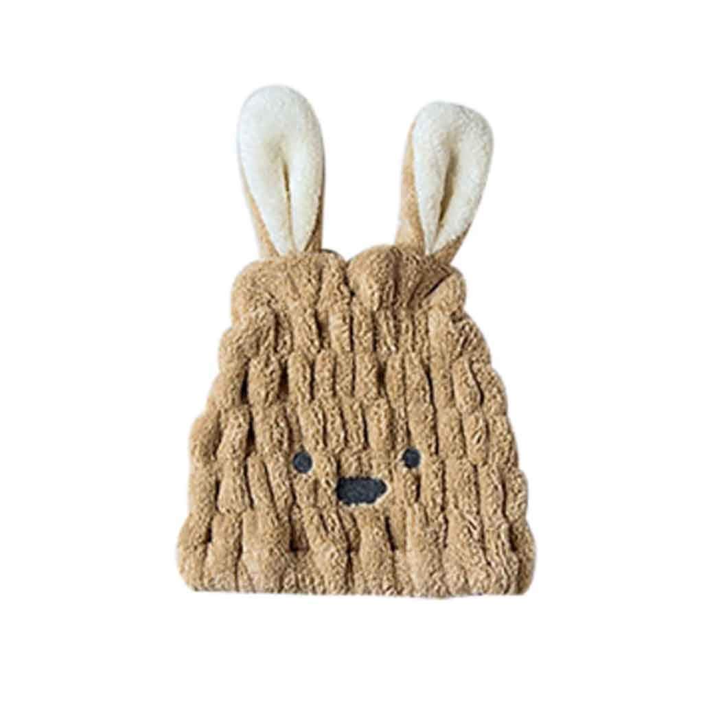 HIONJIN Cute Dry Hair Hat Cartoon Rabbit Microfiber Hair Turban Quickly Hair Caps Wrapped Towel Bathing Cap Fast Drying Shower Cap(Gray) Beauty and Personal Care HIONJIN