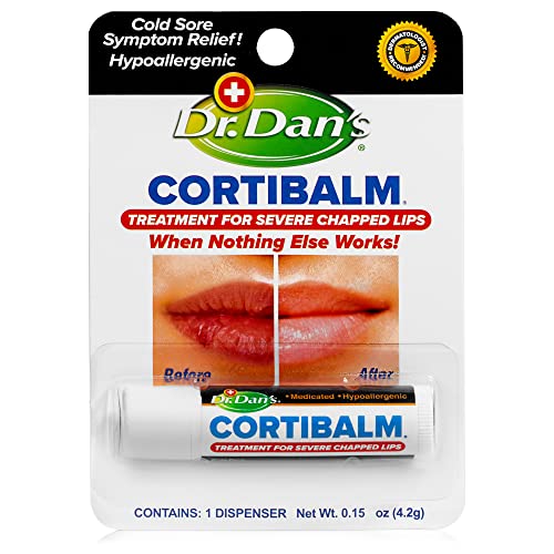 Dr. Dan's Cortibalm - 1 Pack - for Dry Cracked Lips - Healing Lip Balm for Severely Chapped Lips - Designed for Men, Women and Children Beauty and Personal Care Dr. Dan's