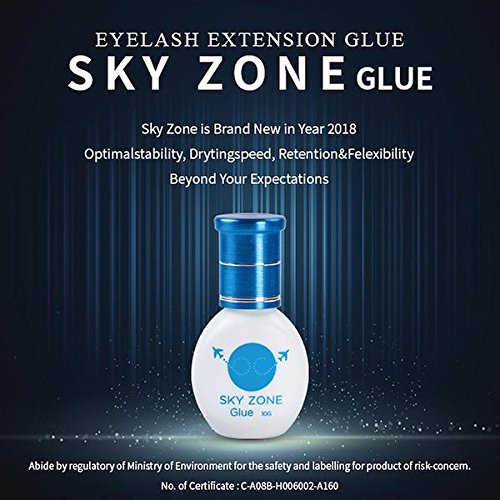 Eyelash Extension Glue sky zone 5 ml/Volume and Classic lashes/1-2 Sec Drying time/Retention 7 weeks/Latex free/Mink/Silk/Low fumes Beauty & Personal Care Sky Zone