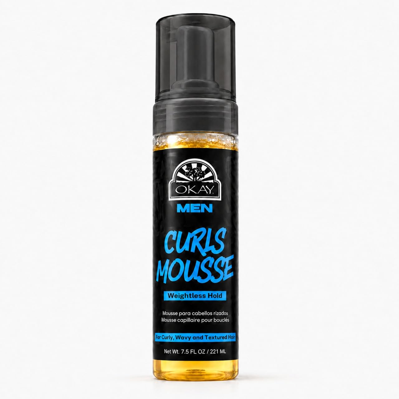 OKAY Men's Curls Mousse 7.5 oz - Lightweight Curl Defining Hair Styling Foam for Men, Enhances Natural Curls, Controls Frizz, Adds Volume & Flexible Beauty & Personal Care OKAY