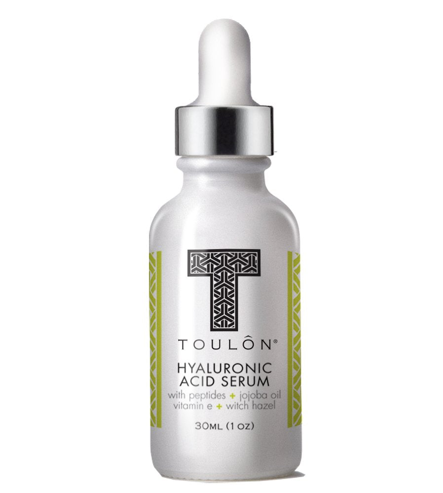 Organic Hyaluronic Acid Serum for Face with Natural Peptides, Pure Jojoba Oil, Vitamin E & Witch Hazel; Best to Build Collagen & Reduce Wrinkles Beauty & Personal Care TOULON