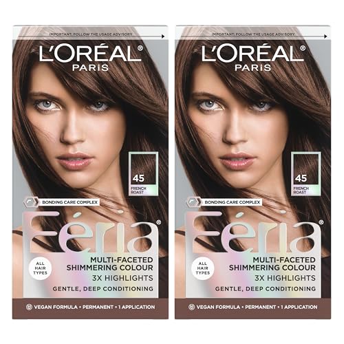 L'Oreal Paris Feria Multi-Faceted Shimmering Permanent Hair Color, French Roast, Hair Dye Kit, Pack of 2 Beauty & Personal Care L'Oreal Paris