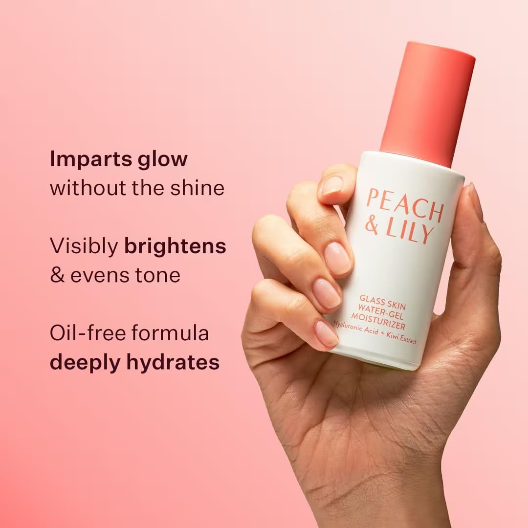 Peach & Lily - Glass Skin Water-Gel Moisturizer (1.69 ounces) - Hyaluronic Acid - Face Moisturizer - Lightweight & Oil Free - Chamomile, Kiwi, & Peach Beauty & Personal Care Peach & Lily