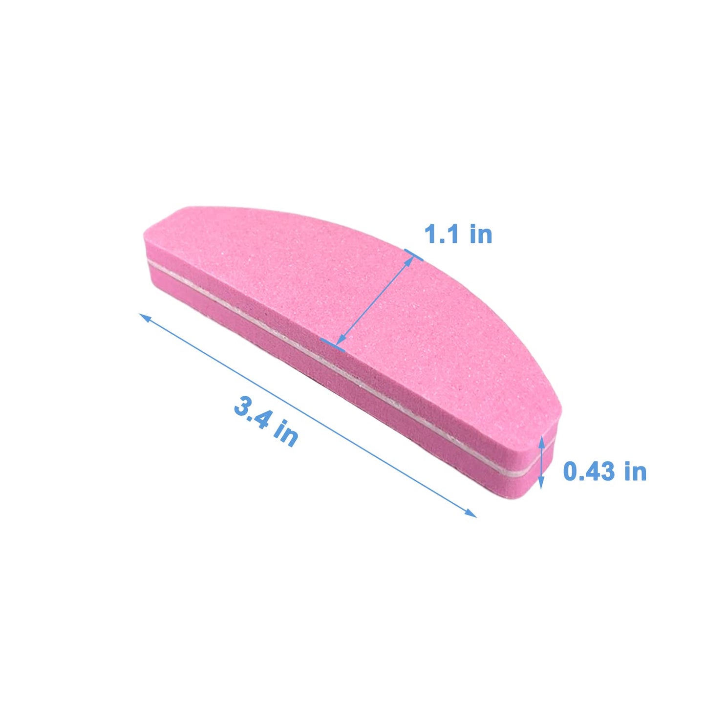 20 PCs Nail Buffers, Double Sided Nail Files Buffer Blocks 100/180 Grit Portable Washable Sanding Buffing File Arc Shape (Pink) Beauty & Personal Care GigaGround