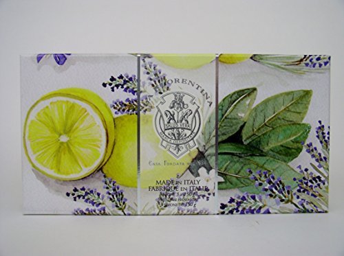 La Florentina Lemon Lavender Luxury Italian Soap Set, 3 x 5.3 oz, Imported From Italy by La Florentina Beauty & Personal Care LA FLORENTINA