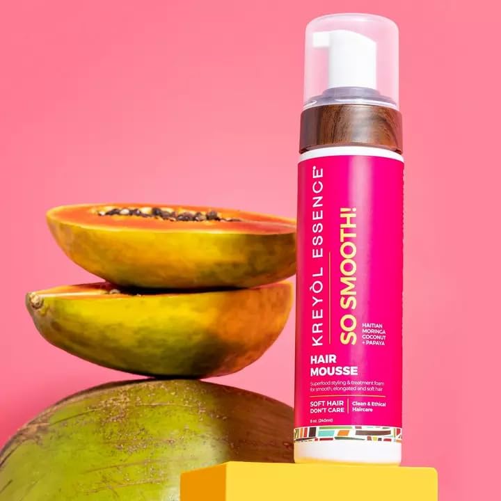 Kreyol Essence - 8 Oz Moringa Styling SCULPT + SMOOTH HAIR MOUSSE, Haitian Moringa Coconut Papaya, Hair Care Beauty & Personal Care KREYÒL ESSENCE