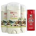 Old Spice Men's Deodorant Aluminum-Free Timber with Sandalwood, 3.0oz Pack of 3 with Travel-Size Swagger Body Wash Beauty & Personal Care Old Spice