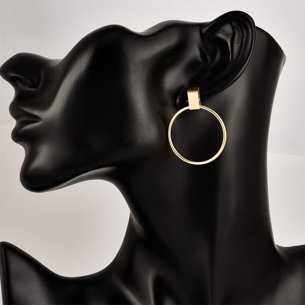 DoubleNine Round Hoops Earrings Boho Circle Geometric Earrings Wedding Bridal Jewelry for Women Girls Beauty & Personal Care Doubnine