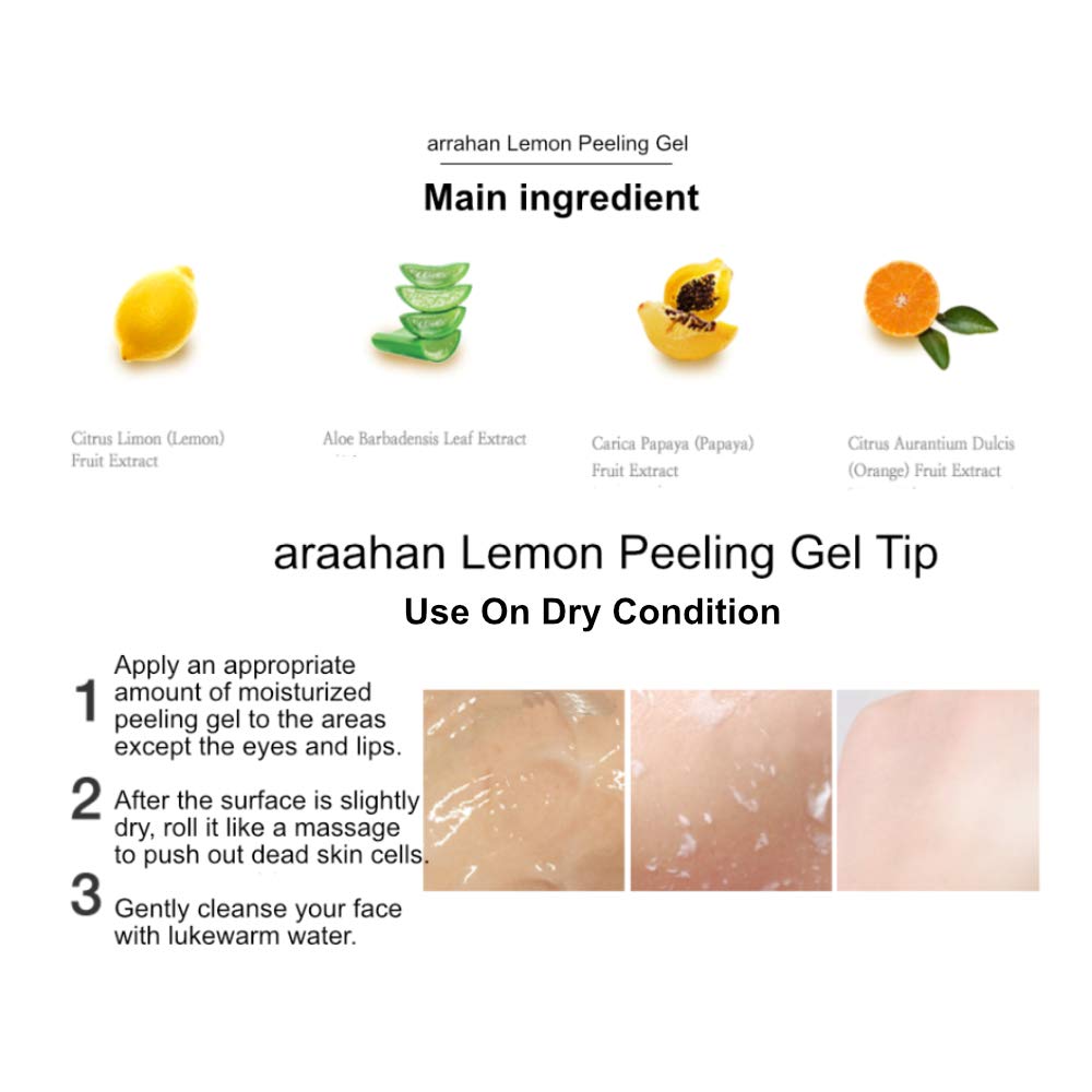 Arrahan Lemon Peeling Gel 180ml / 6.09 fl.oz Skin Care Moisturizing Gel Beauty & Personal Care arrahan
