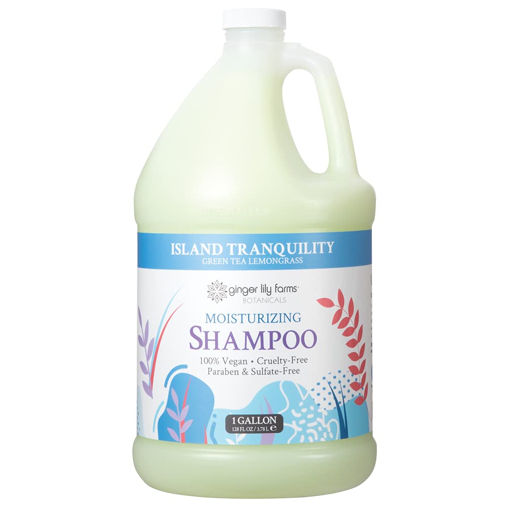 Ginger Lily Farms Botanicals Moisturizing Shampoo for All Hair Types, Island Tranquility, 100% Vegan & Cruelty-Free, Green Tea Lemongrass Scent, 1 Beauty and Personal Care Ginger Lily Farms Default Title