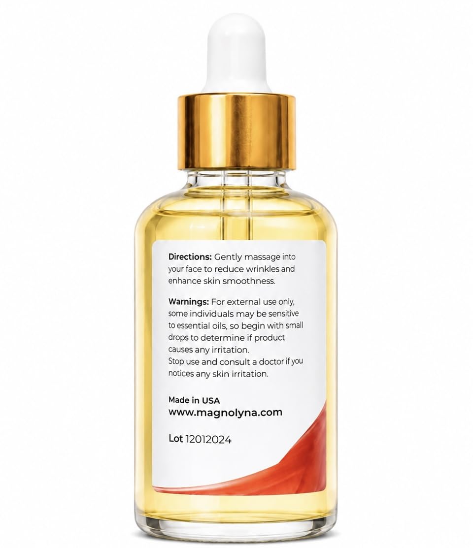 Magnolyna Natural Face Serum - Hydrating Moisturizing Essential Oil Blend - 1 oz Beauty & Personal Care Magnolyna