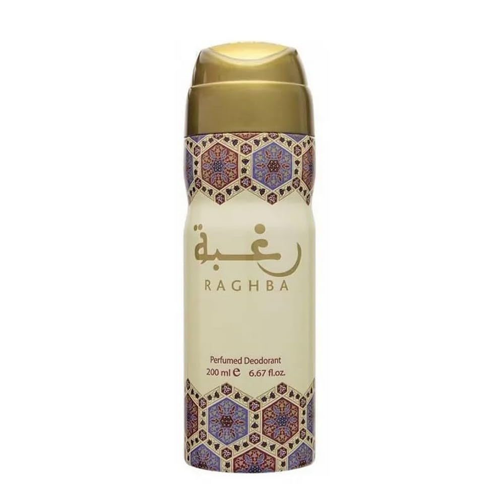 Lattafa Raghba Perfumed Deo Spray for Unisex, 6.7 Ounce Beauty and Personal Care Lattafa
