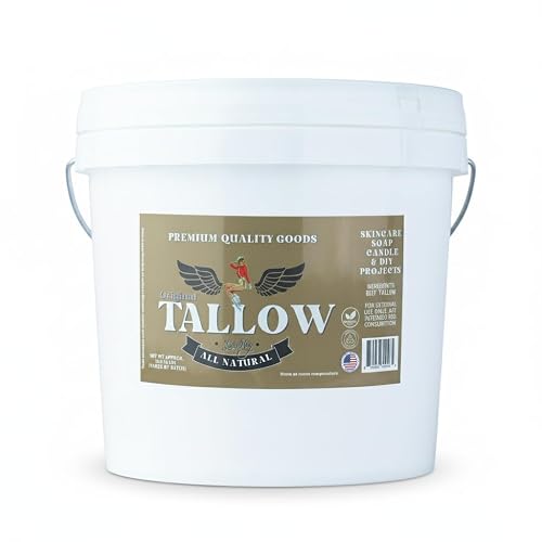 Bulk Grass-Fed Beef Tallow for Soap, Skincare & Candles, 16lbs Unscented Maker-Proven Quality Tallow Beauty & Personal Care Lady May Tallow