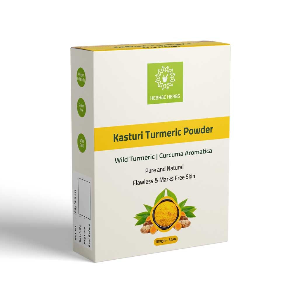 Kasthuri Manjal Powder for Skin and Face Care| Wild Turmeric powder | Curcuma Aromatica | Helps Acne skin (3.5 oz) Beauty & Personal Care Hebhac Herbs