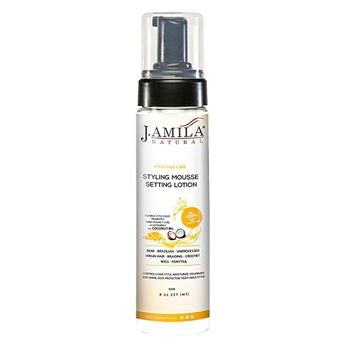 J. AMILA Styling Mousse for Curly & Wavy Hair - 8oz (237ml) Frizz Control & Long-Lasting Hold with Nourishing Coconut Oil - Defines Curls, Adds Volume Beauty & Personal Care J. AMILA