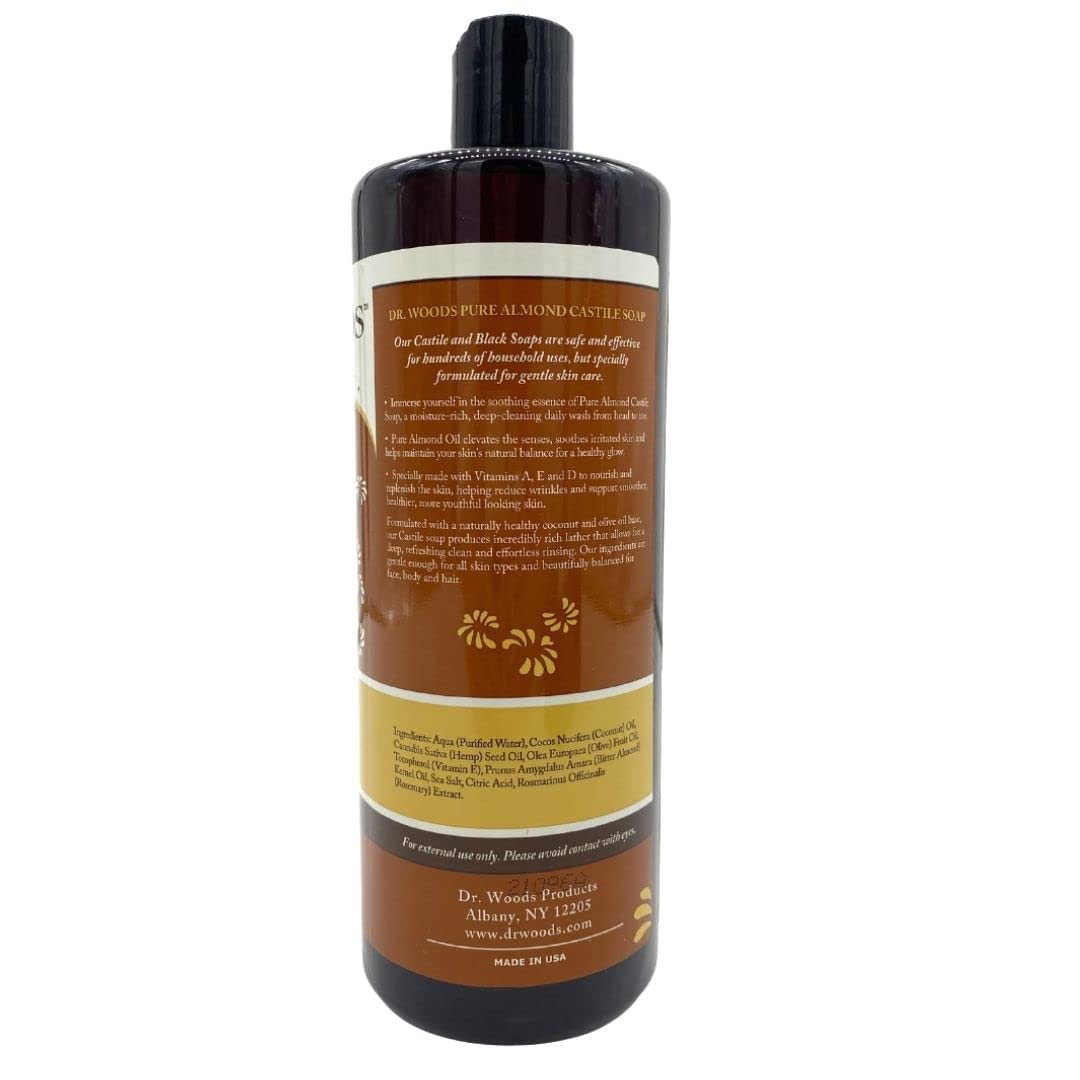 Almond Castile Soap, 32 Oz by Dr.Woods Products (Pack of 5) Beauty & Personal Care Dr. Woods