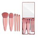 Easy-taken Travel Makeup Brush Set, COSHINE 5pcs Mini Complete Function Cosmetic Brushes Kit (5pcs with mirror) Beauty & Personal Care COSHINE