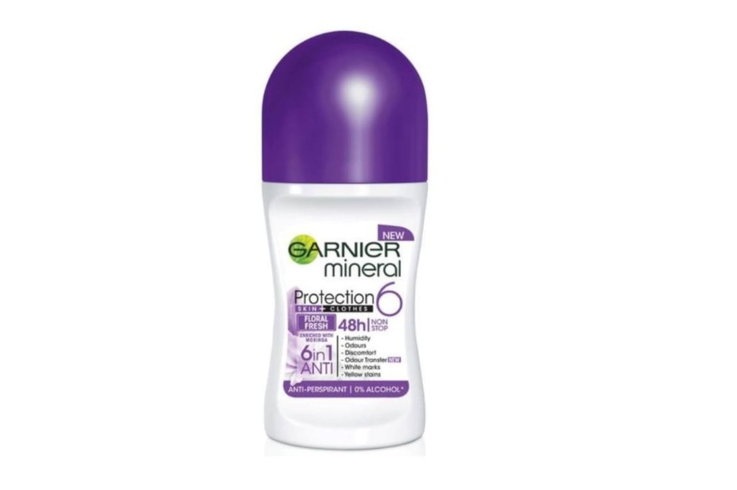 Garnier Mineral 6 in 1 Protection 48h Roll-On Floral Fresh, Roll-On For Women, Anti - Perspirant, Alcohol Free, Let's Skin Breathe, 1.7 Fl.Oz. (PACK Beauty and Personal Care Garnier
