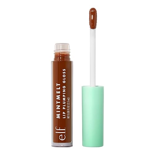 e.l.f. Mint Melt Lip Gloss, High-shine, Hydrating Lip Gloss, Plumps Lips & Creates Subtle, Buildable Color, Vegan , Chocolate Chip Beauty & Personal Care e.l.f.
