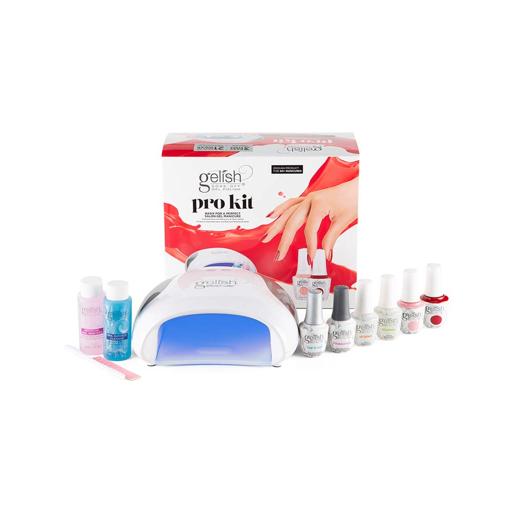 Gelish Pro Kit with Pro LED Light - Complete Manicure Set, UV/LED Nail Lamp, Gel Polishes, Essentials, Remover for Professional DIY Gel Nails At Home. Beauty & Personal Care Gelish